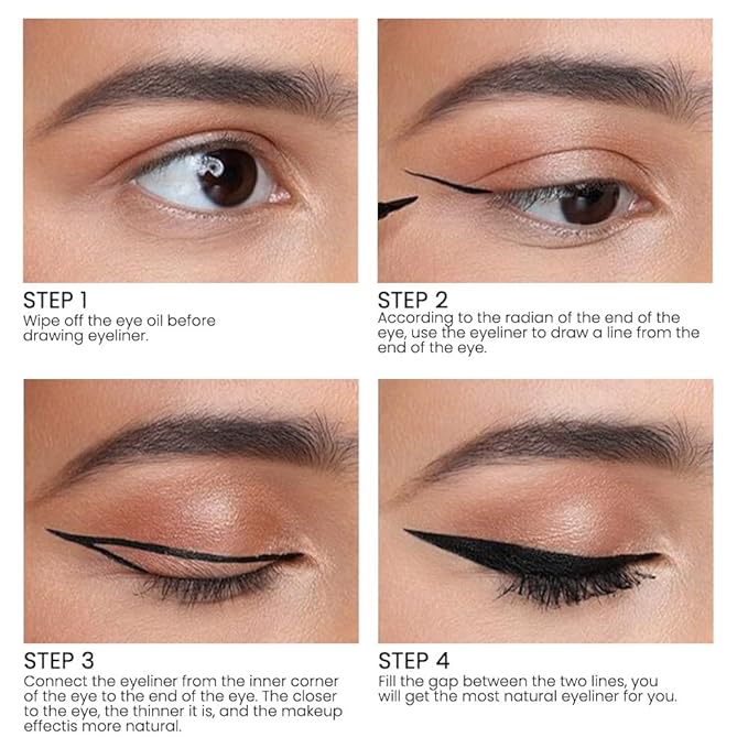 evpct 2Pcs Black & Black Liquid Eyeliner Colorful Set Waterproof Colored Color Eye Liners for Women Stamps Shapes for Eyes delineadores de colores para ojos delineador de ojos contra el agua 13&13