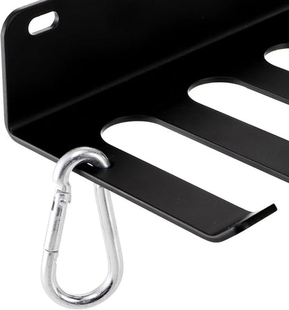 Tebery 9 Hook Home Gym Storage Rack Wall Mount, Fitness Equipment Organizer, Metal Gym Accessory Hanger for Exercise Bands, Jump Ropes, Barbells, Lifting Belts
