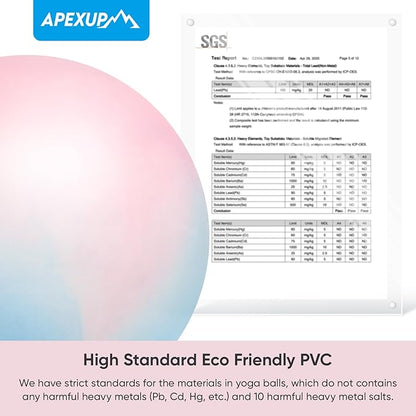 APEXUP Yoga Ball Exercise Ball Anti Slip Heavy Duty for Fitness, Balance & Core Workout