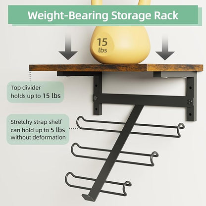 TJ.MOREE Resistance Rack Band Storage Hanger with Shelf Gym Equipment Organizer, Storage Rack for Home Gym