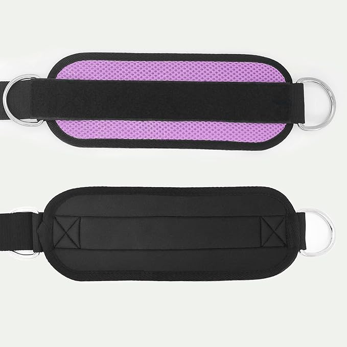 Fitness Ankle Straps for Cable Machines, 2 Pack Comfortable Adjustable Padded Ankle Wrist Cuffs, Kickback Glute Workouts for Men Women, D-Ring Leg Straps with Neoprene Padding