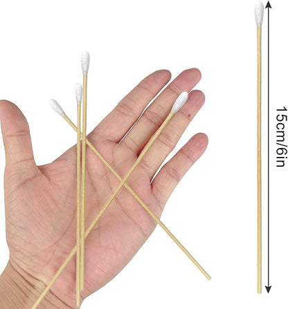 500/200PCS Gun Cleaning Swabs - 6 Inch Long Cotton Swabs - Lint Free, Highly Absorbent Gun Swabs for Precision Gun Cleaning, Applying