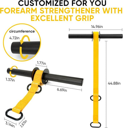 Forearm Strengthener and Wrist Roller, 43.3 inch Or 51.2 inch Ultra Strong Nylon Webbing, Forearm Exerciser with Quick Locking Mechanism, Ideal for Hand, Wrist and Forearm Strength Training