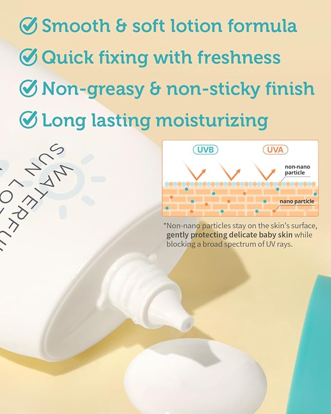 GOONGBE Kids Sun Lotion SPF 40 & Cooling Gel Cream - Zinc Oxide Mineral Sunscreen & 3-Second Soothing Relief - Korean Skincare for Sensitive Skin - Vegan Hypoallergenic, 2.82oz & 3.38oz