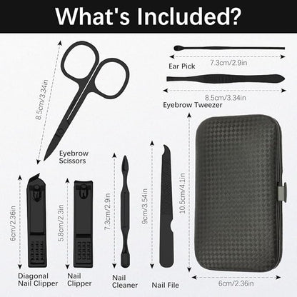 Manicure Set, Nail Clipper Set 7 in 1 Manicure Kit Stainless Steel Nail Clipper Kit Pedicure Kit Portable Nail Grooming Kit Fingernail Toenail Clippers Mothers Day Gifts for Women Men Boyfriend