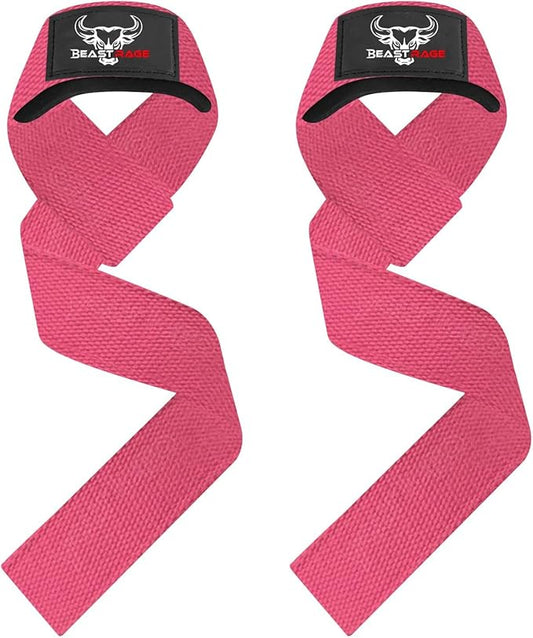 BEAST RAGE Lifting Wrist Straps for Weightlifting, Weight Lifting Straps Gym Grip Power Workouts Lifting Straps Padded Cotton Men Women Wrap Lift Deadlift Straps Hard Pull Exercise