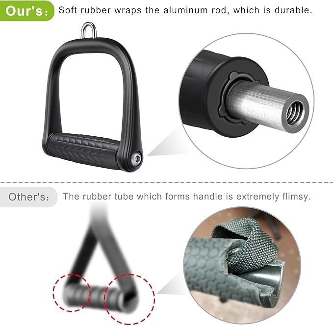 BeneLabel D Handle Cable Attachment, Cable Attachments for Gym, Non-Slip and Comfortable Grip, Solid Aluminum Alloy Handle, Suitable for Home and Gym