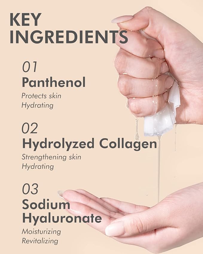 DERMAL Korean Collagen Face Mask – Hydrating & Soothing Sheet Mask with Panthenol – Hypoallergenic Calming Moisture Care for All Skin Types – 16 Combo Pack A
