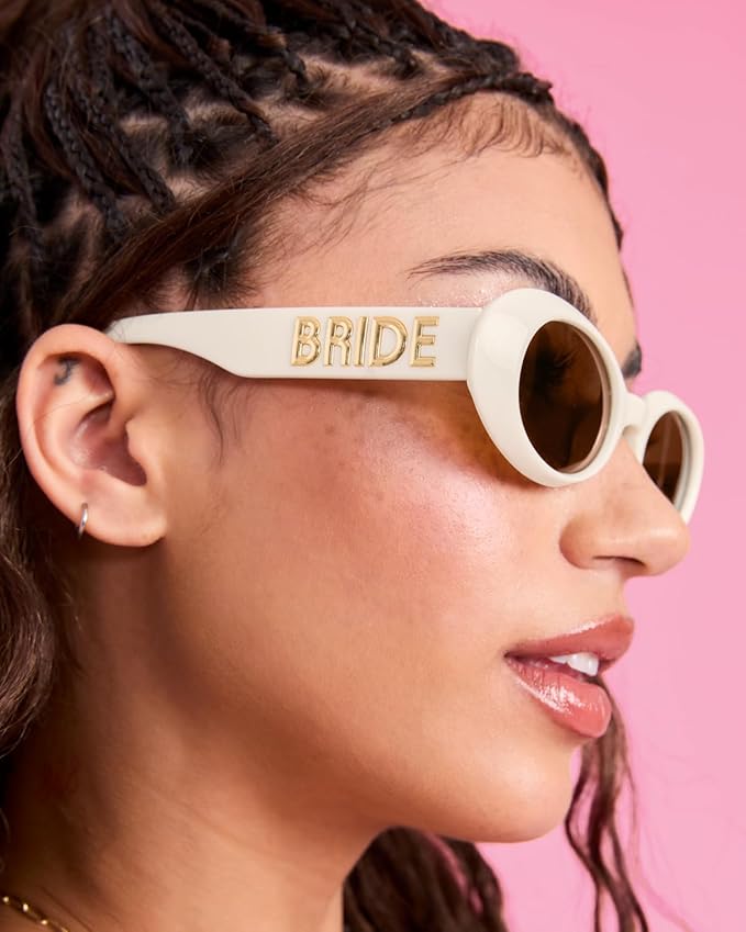 xo, Fetti White + Gold Bride Sunglasses | Bachelorette Party Sunnies, Engagement Decorations, Bridal Shower Accessory, Bach Supplies, Bridesmaid Favors, Bride To Be Gift