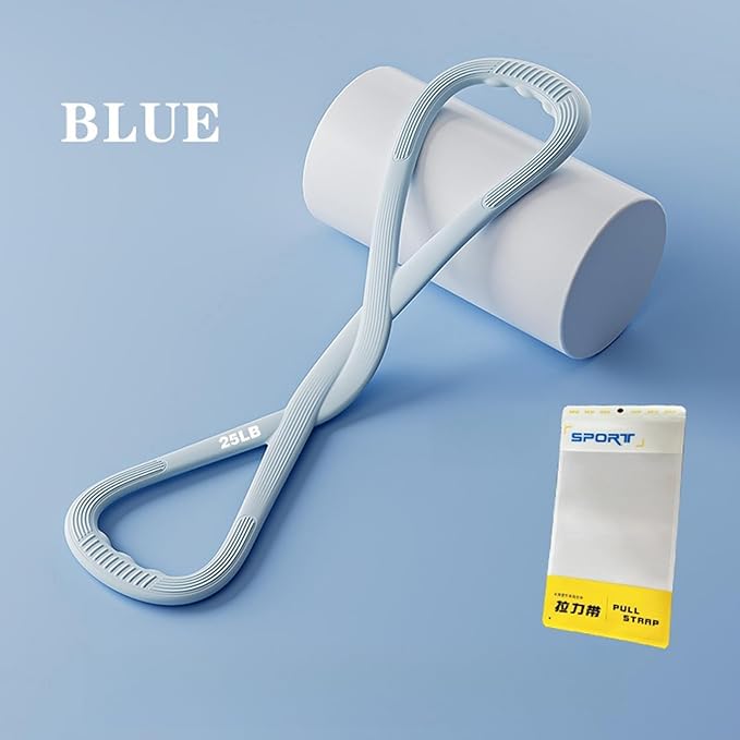 Upgraded Figure 8 Resistance Band - Portable Silicone Exercise Band for Yoga, Strength Training & Full Body Workouts | Home Gym & Travel Equipment