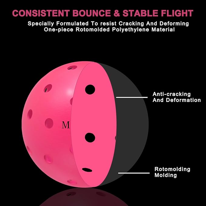 Pickleball Balls - USAPA Approved, 40 Holes Competition Pickle Balls for Tournament Play - High Visibility, Durable, Ideal for All Skill Levels