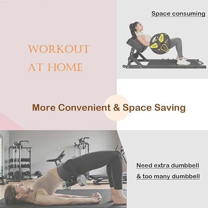 2025 New Hip Thrust and Kneeling Squat Set, Leg Extension Portable Exercise Equipment for Glute Training, Home and Small Apartment Gym Workout, Workout Anywhere 90lbs