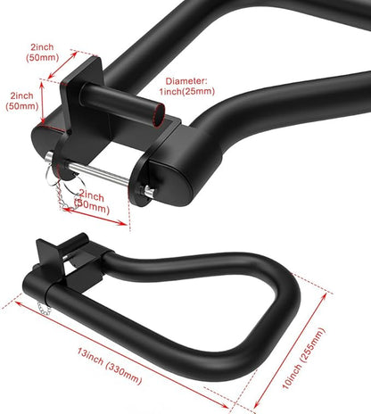 SELEWARE Solid Dip Bar Attachment for 2" x 2" or 3" x 3" with 1", 1/2" or 5/8" Hole Power Cage Squat Rack, Set of 2 Dip Bar Muti-Grip Handles for Strength Training, Double Welding Design