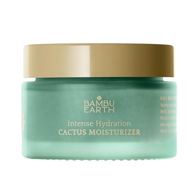 BAMBU EARTH Intense Hydration Cactus Face Moisturizer - Deeply Hydrate with Pressed Serum Formula - Skincare to Soften Texture, Balanced Complexion for Healthy-Looking Glow - .8 oz net wt.