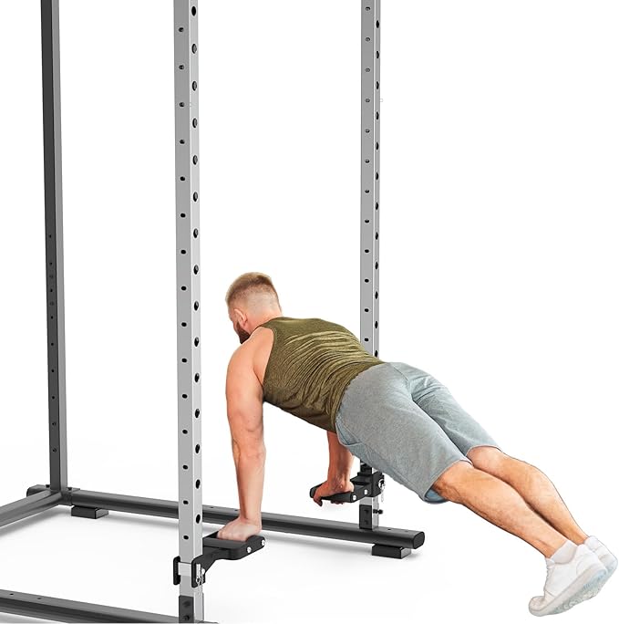 Kipika Y-Shaped Dip Bar for Power Cage with 5/8" or 1" Hole - Dip Bar Attachments for Home Gym - Heavy Duty Power Rack Attachments - Squat Rack Accessories for Strength Training