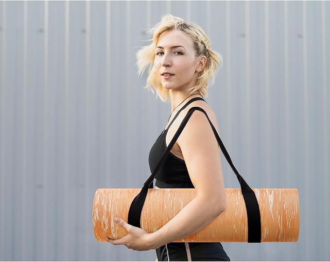 UMINEUX Extra Thick Yoga Mat, 2/5 Inch (10MM), Natural Rubber and TPE Non Slip Yoga Mats with Strap for Women Men, Eco Friendly Exercise Mat for Yoga, Pilates and Home Workout