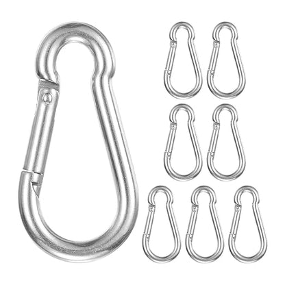 8-Pack Spring Snap Hooks, M6 304 Stainless Steel 2.38 Inch Quick Link Snap Hooks for Keychain Clip/Hammock/Hiking, D Ring Shape Trigger Buckle Clips