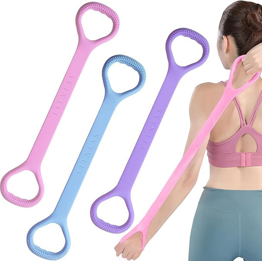3 Pcs Figure 8 Resistance Bands Set, Arm Workout Bands Home Gym Equipment, Exercise Bands for Physical Therapy, Pilates Stretch Bands Fitness Bands, Elastic Band for Back HIPS Leg Shoulder