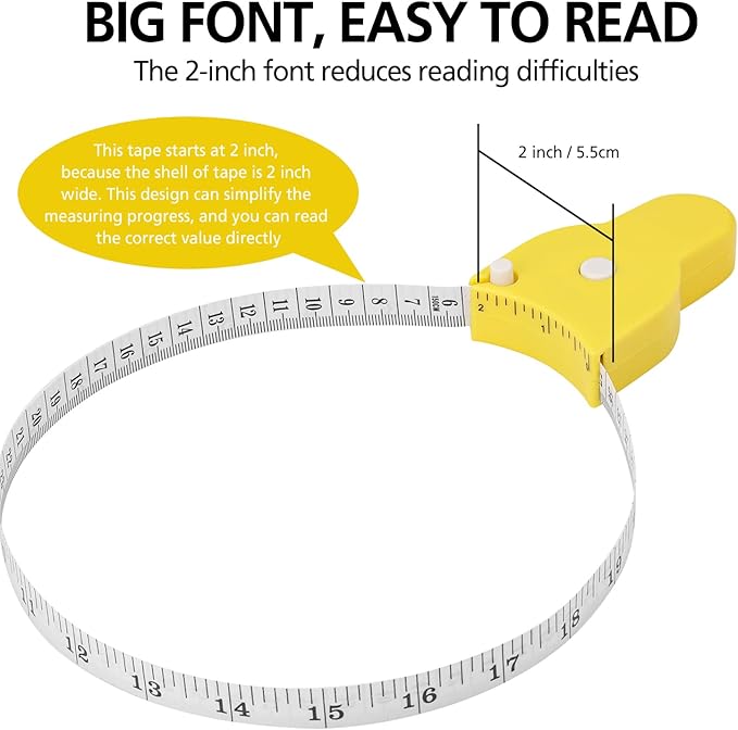 Body Tape Measure - 4PCS Measuring Tape, 60 Inch/150cm, Retractable, Soft, Black + Yellow, Ideal for Weight Loss, Fitness, Tailoring, Sewing, Crafting Clothes