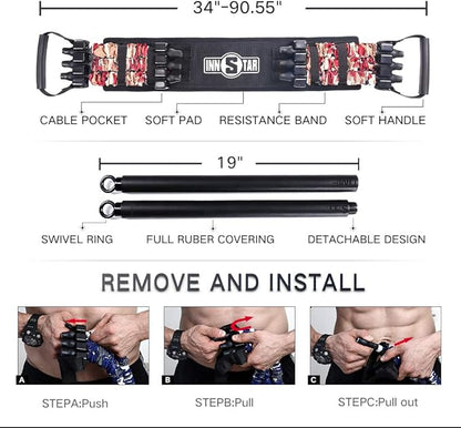 Innstar Multi-Function Resistance Bands for Working Out, Push Up Exercise Bands Resistance Bands Set for Bench Press Gym Equipment, Home Workout, Travel Portable