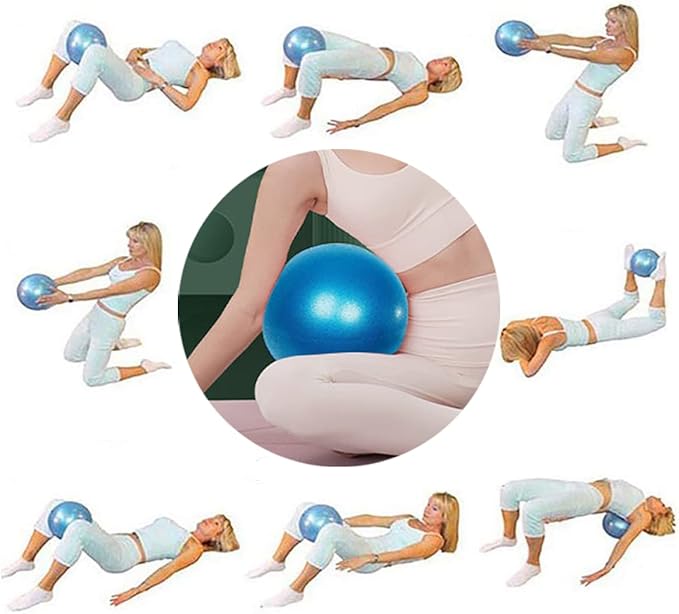 Small Exercise Ball Anti-Burst Non-Slip Stability 9 Inch with Inflatable Straw Mini Pilates Balls Ideal for Yoga Exercise Pilates Physical Therapy Stretching Core Fitness