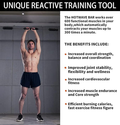 Hotwave Elastic Fitness Bar,Vibration Stick,Body Physical Therapy,Core Strength Training,Power Twister for Arm, Exercise in Home Gym