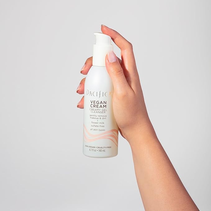 Pacifica Vegan Collagen Cream Gel Facial Cleanser - Daily Foaming Face Wash & Makeup Remover, Hydrating Anti-Aging Face Wash for Dry & Sensitive Skin, 4.7oz