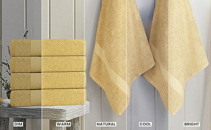 Utopia Towels 6 Pack Medium Bath Towel Set, 24 by 48 Inches, 500 GSM 100% Ring Spun Cotton, Lightweight and Highly Absorbent Quick Drying Premium Towels for Hotel, Spa and Bathroom, Beige