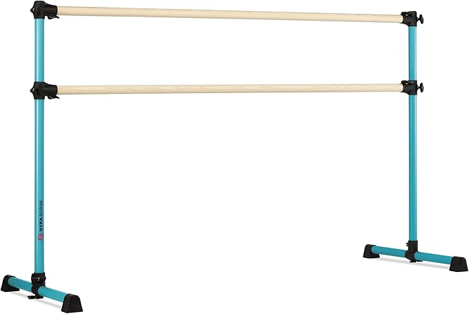 VITA Barre Portable Freestanding Double Ballet Barre, Prodigy, Wood | Adjustable Height, USA Made, Home or Gym Exercise Equipment for Kids & Adults | Dance, Fitness, Pilates