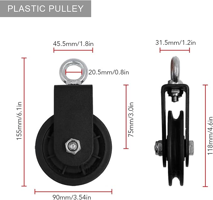 ZJchao Pulley System Gym, Fitness Pulley Cable System Cable Pulley System Gym Pulley System for Home Gym Cable Pulley System Home Gym for Gym Equipment, Ladder Lift, DIY Home Projects
