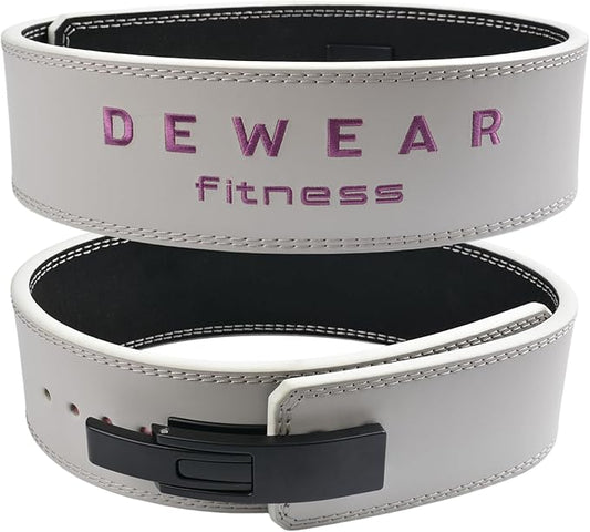 Genuine Leather Weight Lifting Belt with Lever Buckle, 10mm Thick 4" Leather Lumbar Back Support, Gym Belts Ideal for Training, Weightlifting, Bodybuilding, Squats and Deadlifts