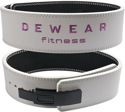 Genuine Leather Weight Lifting Belt with Lever Buckle, 10mm Thick 4" Leather Lumbar Back Support, Gym Belts Ideal for Training, Weightlifting, Bodybuilding, Squats and Deadlifts
