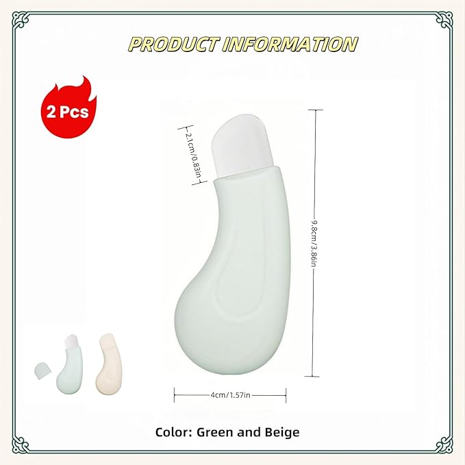 2 Pcs Blackhead Remover Tools Set for Face and Nose, Silicone Face Scraper for Deep Cleansing, Nose Blackhead Remover Skin Care Tools for All Skin Types (Green & Beige)