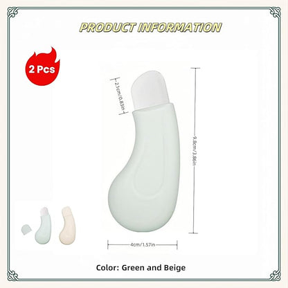 2 Pcs Blackhead Remover Tools Set for Face and Nose, Silicone Face Scraper for Deep Cleansing, Nose Blackhead Remover Skin Care Tools for All Skin Types (Green & Beige)