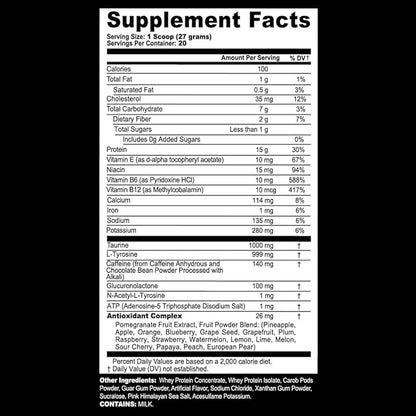 G Fuel Protein + Energy Drink Powder, Pre Workout Caffeine Mix for Gaming, Sugar Free Focus Amino, Vitamin + Antioxidants, 19oz (Chocolate, 20 Servings)