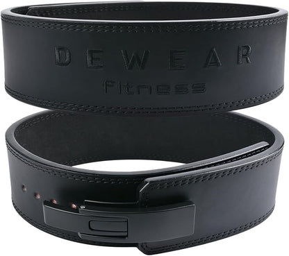 Genuine Leather Weight Lifting Belt with Lever Buckle, 10mm Thick 4" Leather Lumbar Back Support, Gym Belts Ideal for Training, Weightlifting, Bodybuilding, Squats and Deadlifts