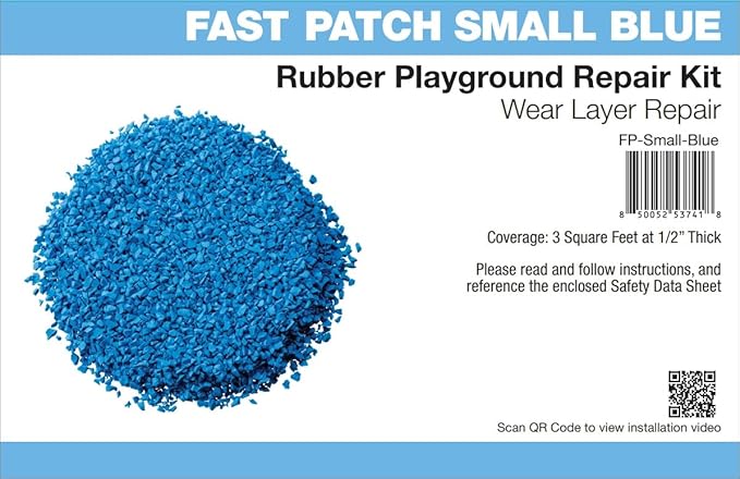 Fast Patch Poured-in-Place Surfacing Repair Kit Fix Rubber Playground (Blue, Small)