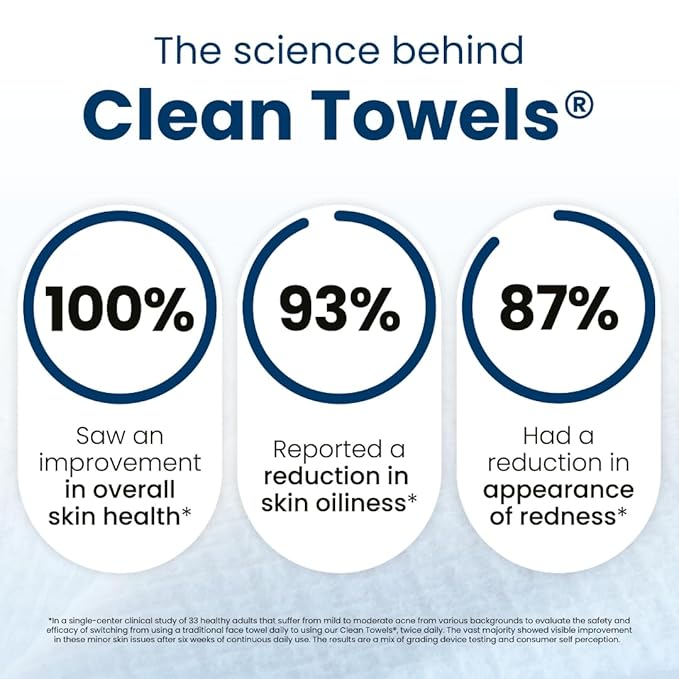 Clean Skin Club Clean Towels XL®, 100% USDA Biobased Face Towel, Disposable Face Towelette, Eczema Association Accepted, Makeup Remover Dry Wipes, Ultra Soft, 50 ct per pack, 2 Packs, 100 Ct Total