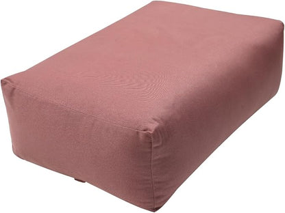 WELLROX Rectangular Yoga Bolster Pillow, 18" x 12" x 6", Pink Cotton