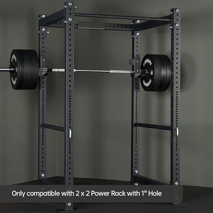 J Hooks for 2" x 2" Power Rack, Rubber Pad J-Hook for Power Cage, Bottom Reinforced Steel J Cups for Squat Rack, Heavy Duty Barbell Holder, Black