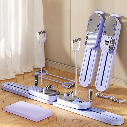 Pilates Board - Pilates Reformer Set, Pilates Board for Home Workout, 6 in 1 Pilates Sliding Board for Women(Purple)