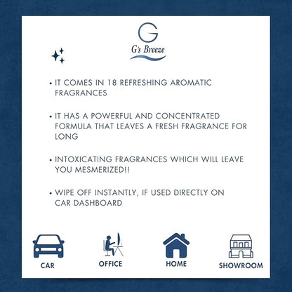 G's Breeze Smart Aroma Diffuser with 60ml Breeze Blue Scent Refill – Bluetooth & Wi-Fi App Control - LED Lighting, Adjustable Intensity - Long-Lasting Fresh Aquatic Fragrance for Home or Office