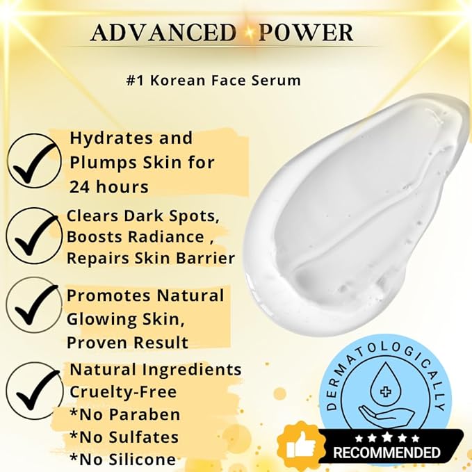Advanced Power Serum for Sensitive Skin Tightening; Dark Spots, Wrinkles, Hyperpigmentation; Fragrance-Free; Natural Ingredients