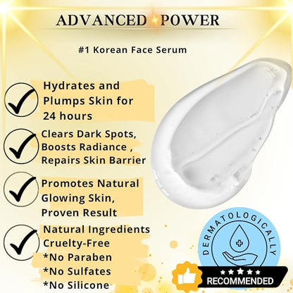 Advanced Power Serum for Sensitive Skin Tightening; Dark Spots, Wrinkles, Hyperpigmentation; Fragrance-Free; Natural Ingredients