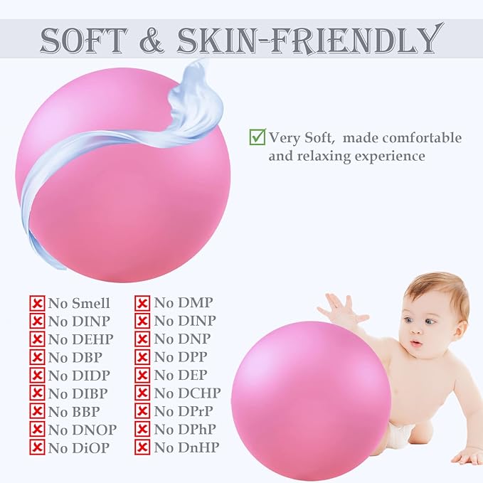 Soft Pilates Ball 9 Inch, Ideal Small Exercise Ball Between Knee Squeeze for Physical Therapy Yoga Core Medicine Abs Pt Bouncy, Mini Rubber Fitball Barre Workout Equipment for Women Men Kid Toddler