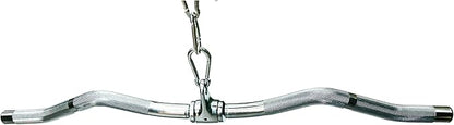 Lat Cable Machine Attachment Curl Pulldown Barbell Revolving Bar, Multi-Exerciser Cable Attachment, Solid Steel Tricep Press Down Bar with Rubber Handgrips & Revolving Hanger