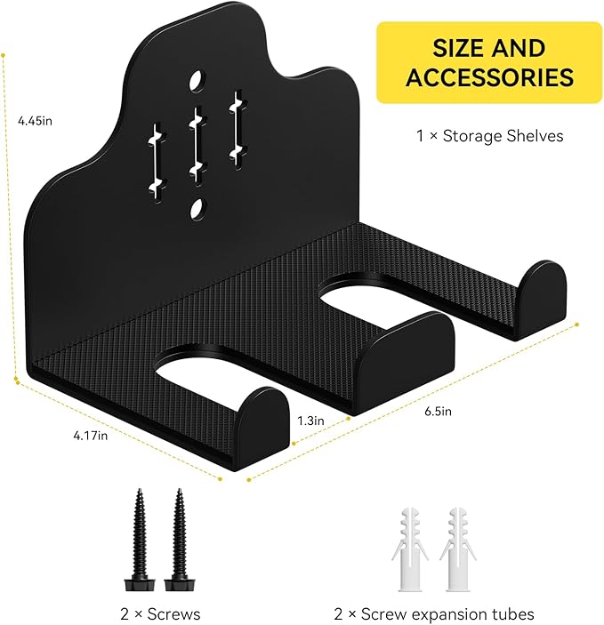 Barbell Wall Holder,Olympic Hanger,Garage Gym Bar Wall Rack,Vertical Barbell Mount Rack,Space Saving Commercial or Home Gym Accessory,Holds Under 33mm Bar Size(Black)