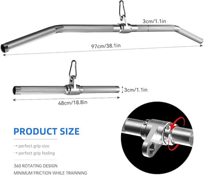 Cable Machine Attachment, lat pull down bar, Lightweigh Aluminum Tricep Straight Bar, V Bar, LAT Pulldown Attachments, gym attachments for cable machine, Accessories Load 1000lbs