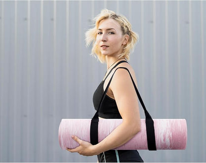 UMINEUX Extra Thick Yoga Mat, 2/5 Inch (10MM), Natural Rubber and TPE Non Slip Yoga Mats with Strap for Women Men, Eco Friendly Exercise Mat for Yoga, Pilates and Home Workout