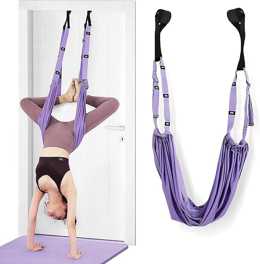 Dance Stretching Equipment - Yoga Strap, Backbend Training Yoga Stretching Rope with Door Anchor, Flexibility Trainer Stretching Equipment Assist Stretch Strap for Fitness Gymnastics Dance Aerial Yoga Ballet